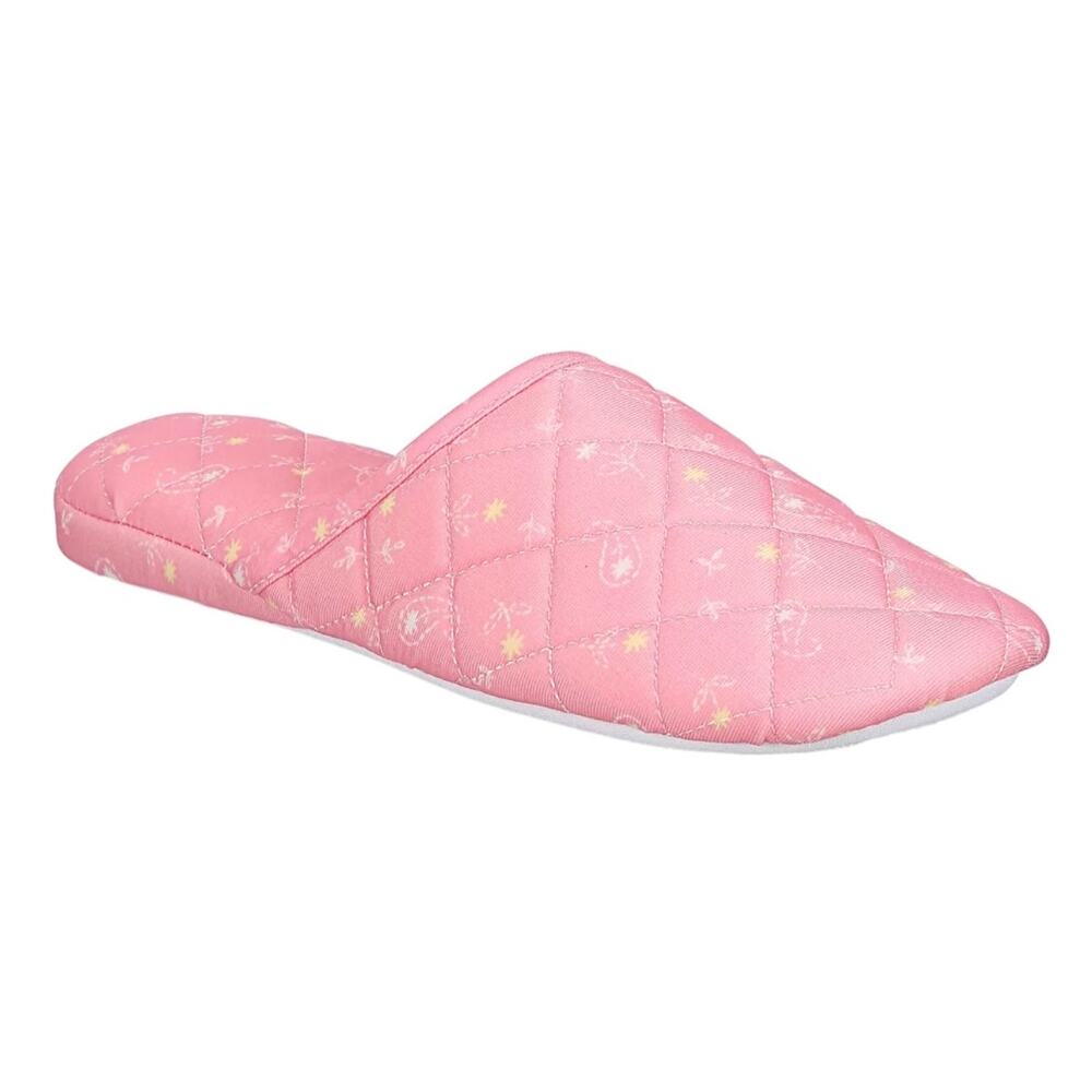 Charter Club Women's Quilted Slippers Pink Floral Paisley Size XL (11-12)